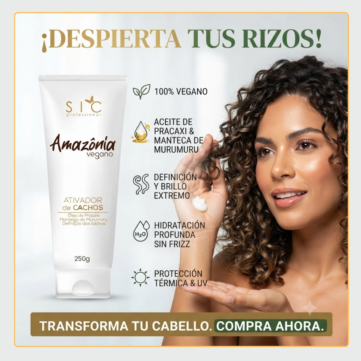 Activador De Cachos Amazonia Vegano 250gr Sic Professional