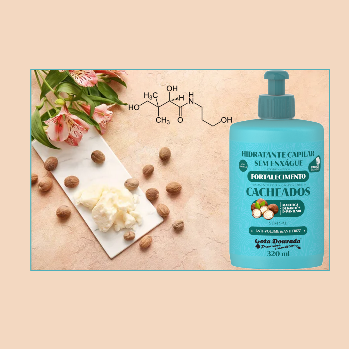 Crema Depeinar Fortalecedor Cabello Rizado 320ml Gota Dorada