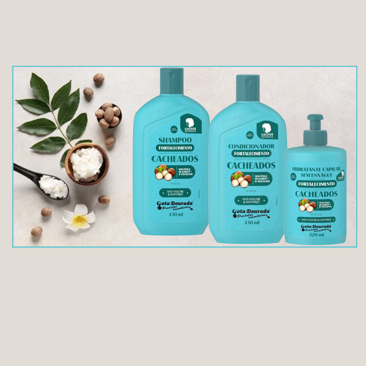 Gota Dorada Kit Fortalecedor Hidratante Cabello Rizado