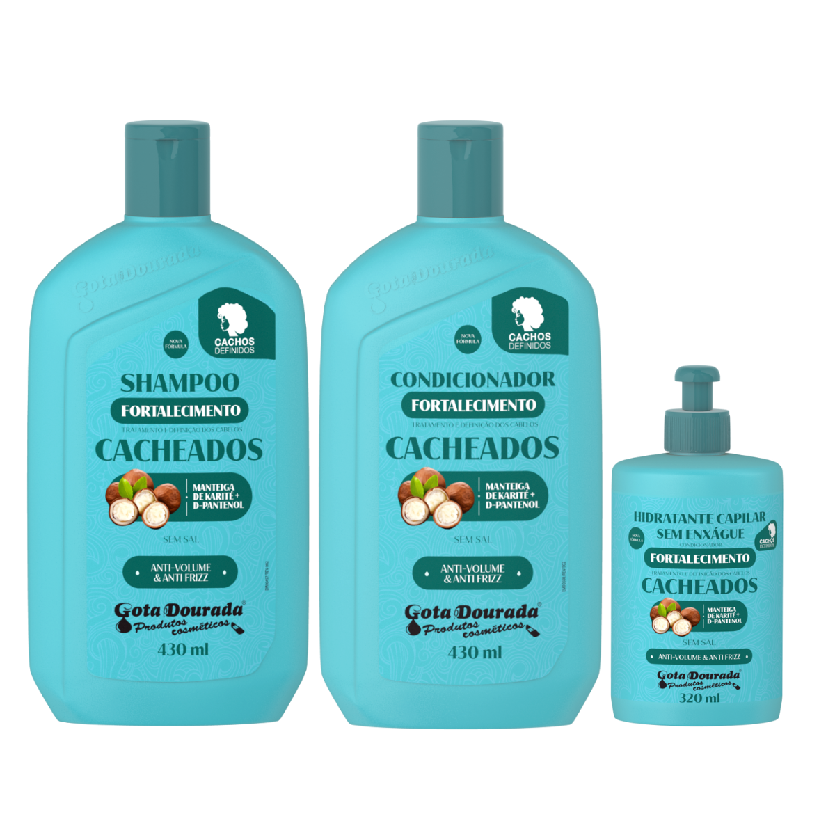 Gota Dorada Kit Fortalecedor Hidratante Cabello Rizado