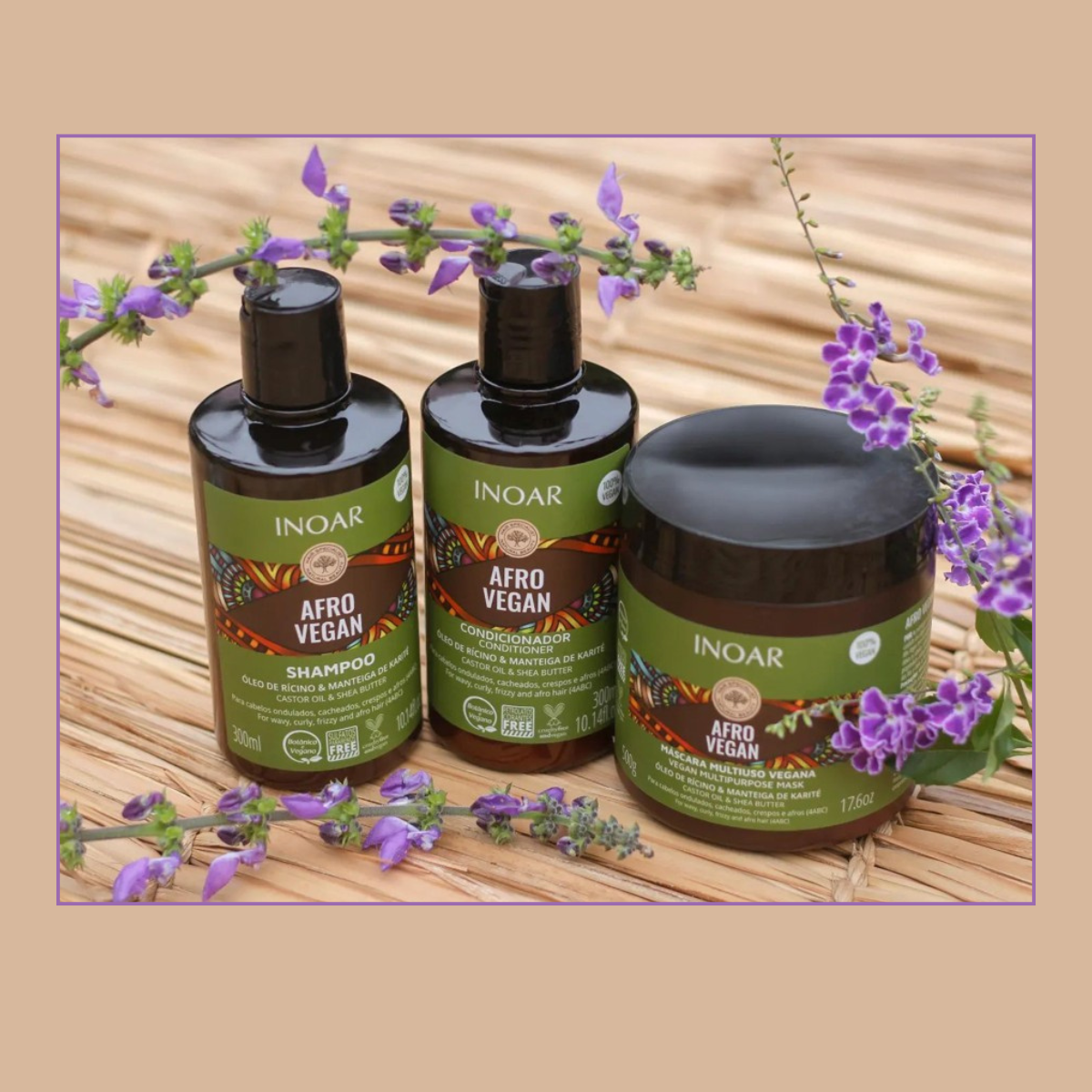 Pack Shampoo + Acondicionador + Mascara Afro Vegan Inoar