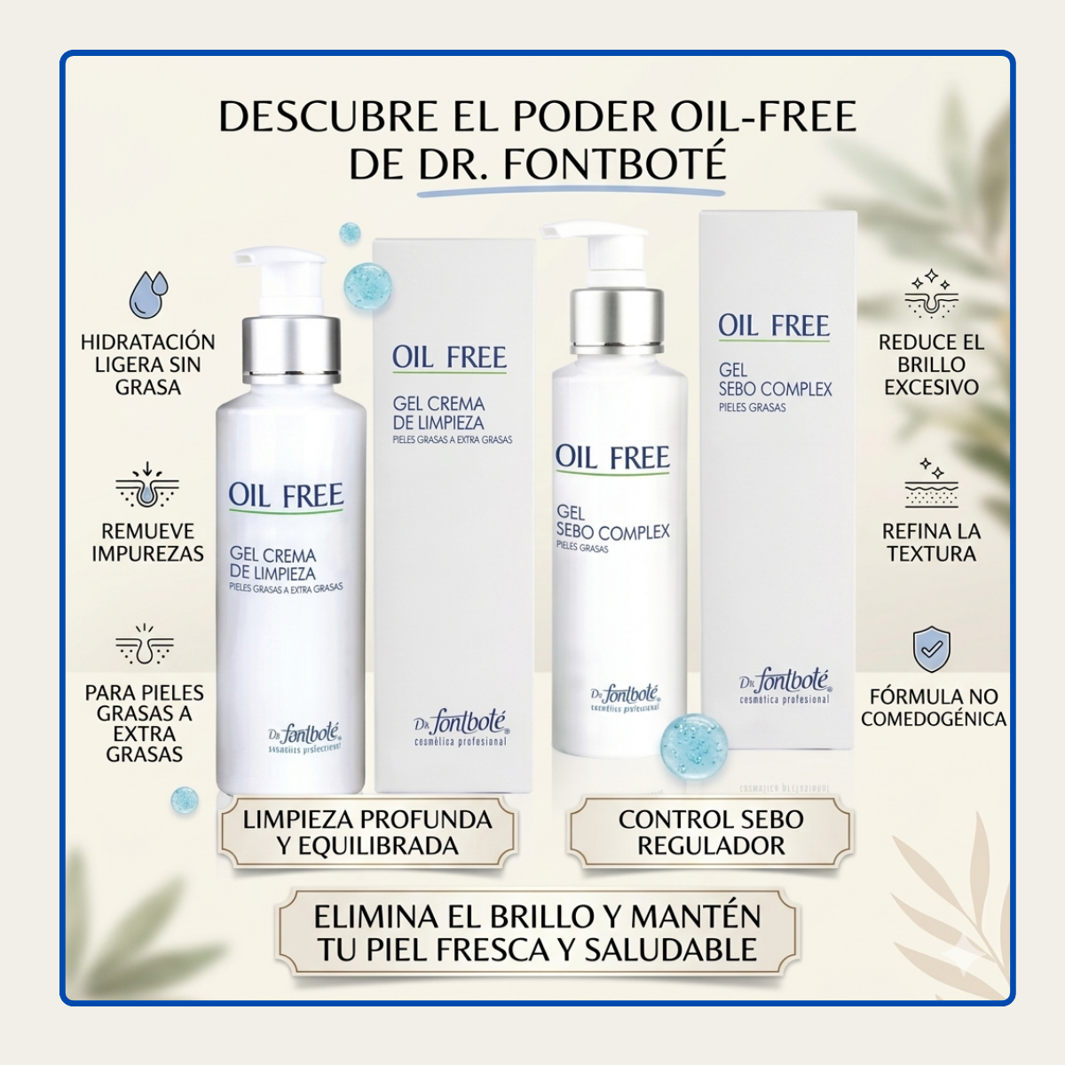 Piel Grasa Dr Fontbote Gel Limpieza + Gel Sebo Complex