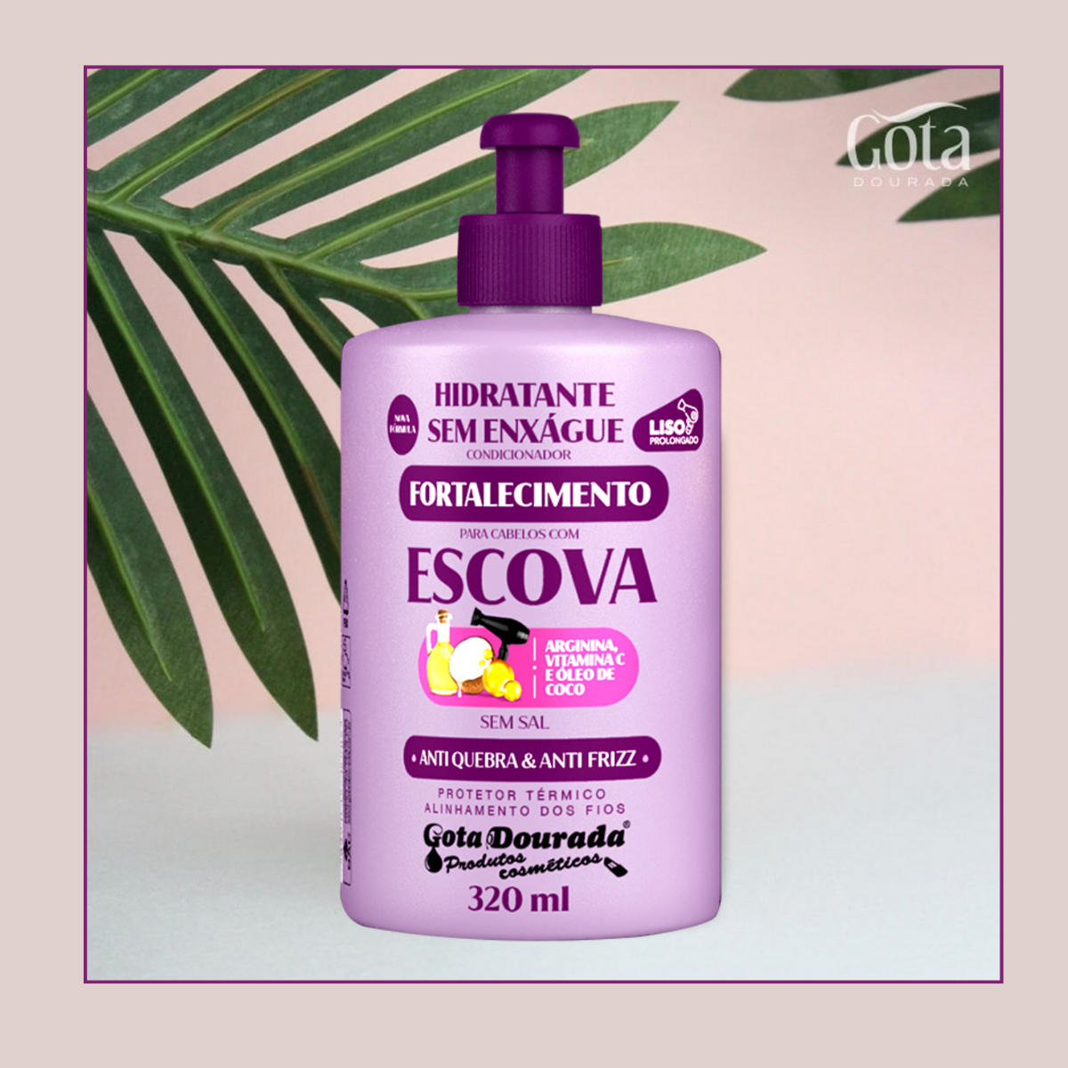 Crema De Peinar Fortalecedor Cabello Liso 320 Ml Gota Dorada