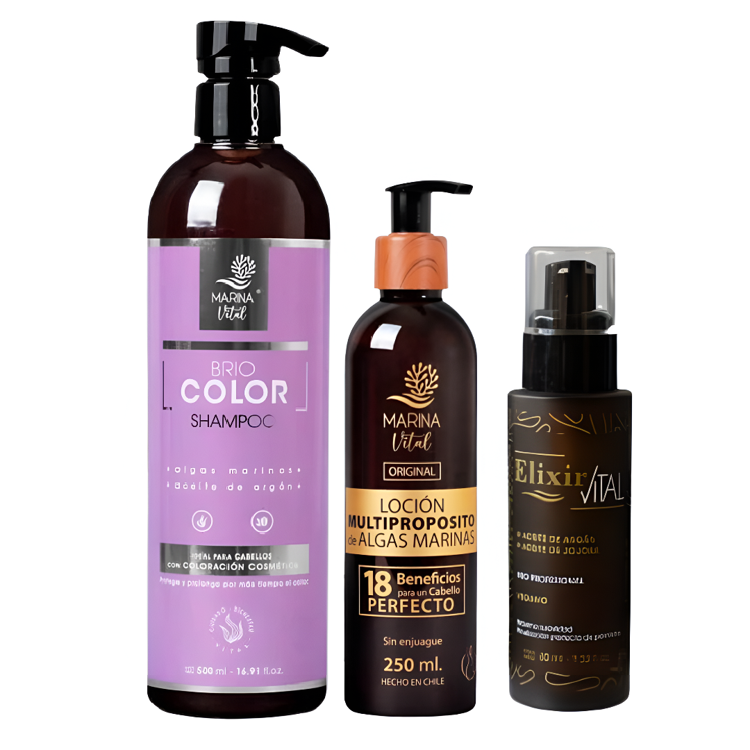Shampoo Briocolor y Serum+Locion Multiproposito Marina Vital