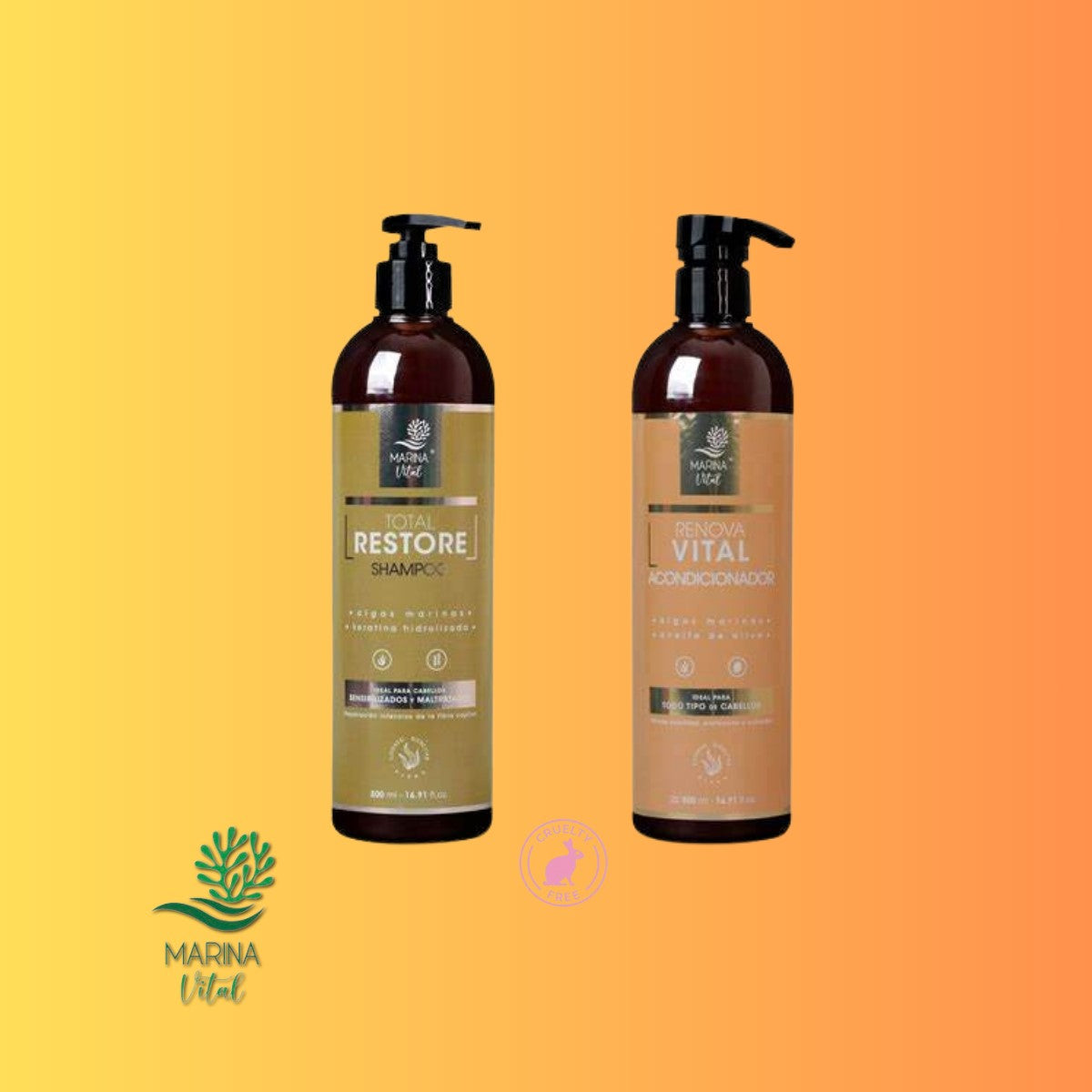 Shampoo Restaurador y Acondicionador 500 Ml Marina Vital