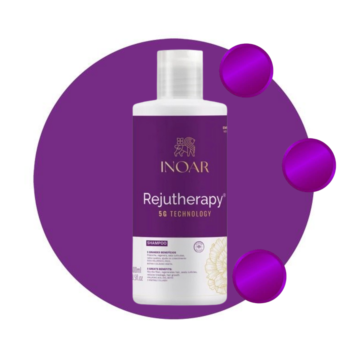 Shampoo Rejutherapy 5G Technology Ácido Hialurónico 400 ml Inoar