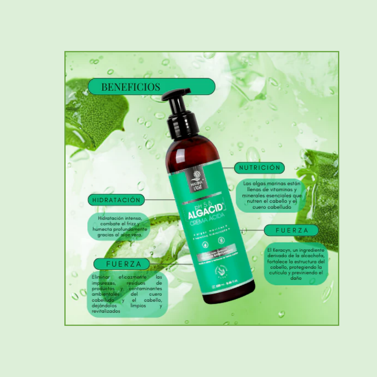 Mascara Algacid Ph 5.5 Marina Vital 500 Ml