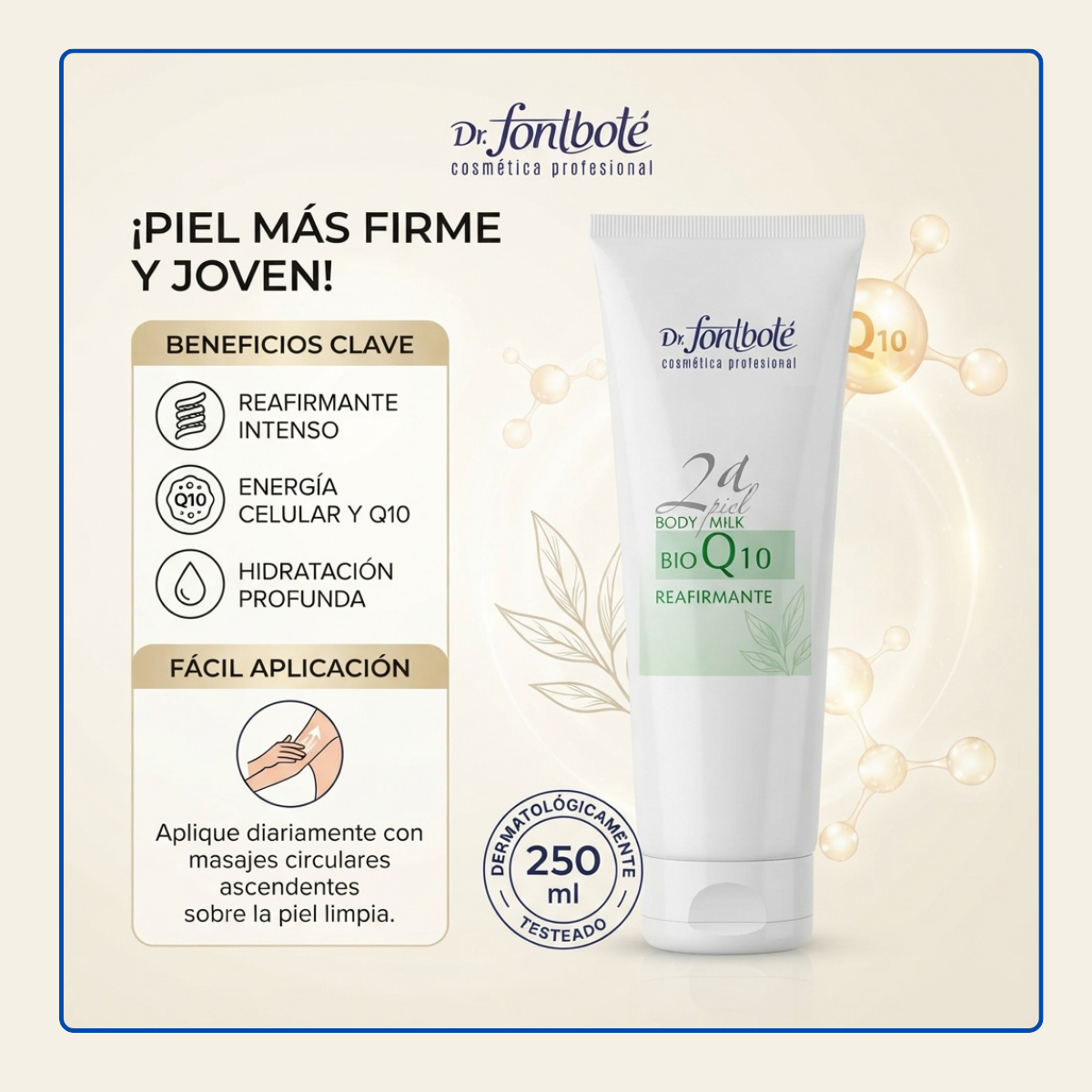 1468 BODY MILK REAFIRMANTE 2ª PIEL BIO - Q10 250 ml