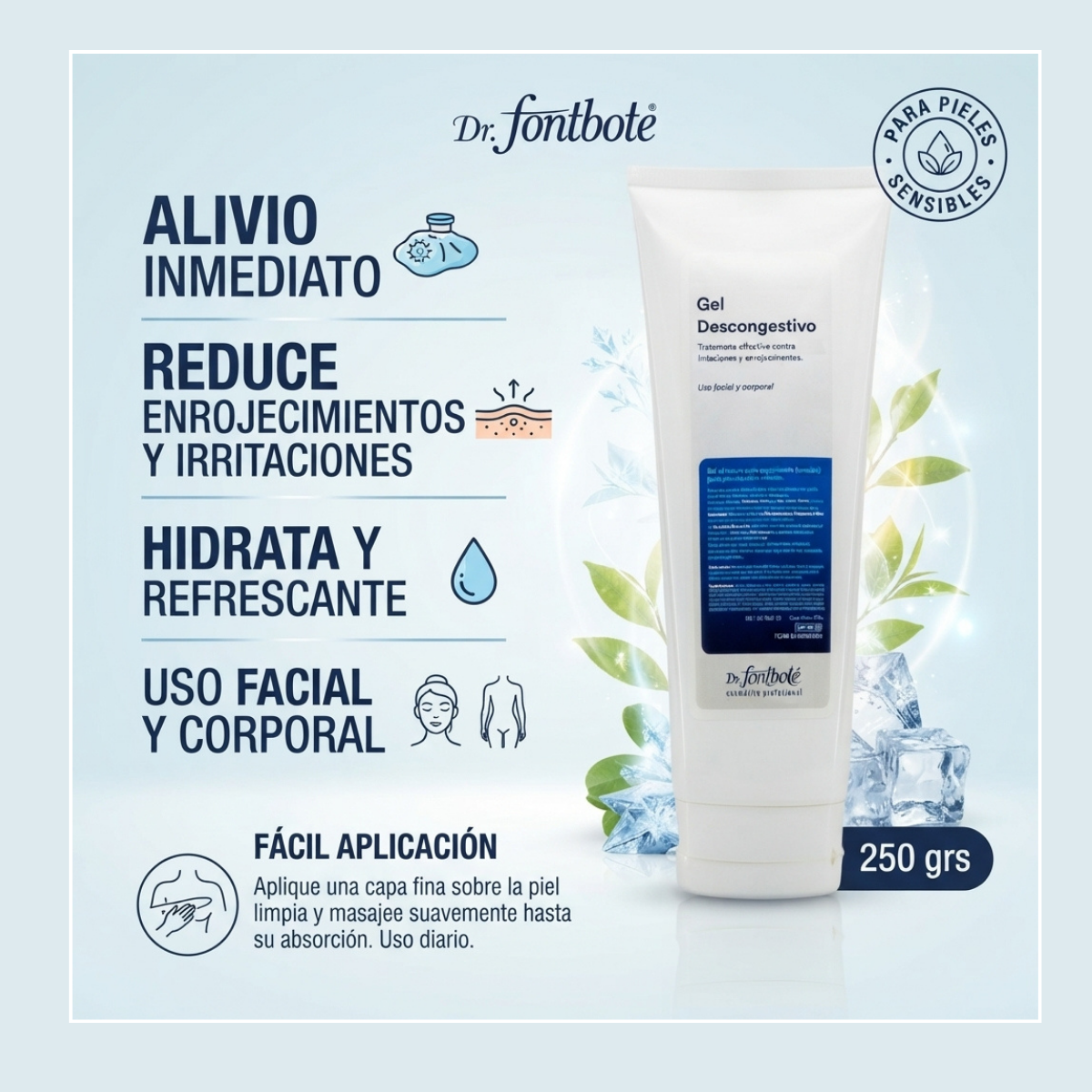 1450 GEL DESCONGESTIVO USO FACIAL Y CORPORAL 250 g