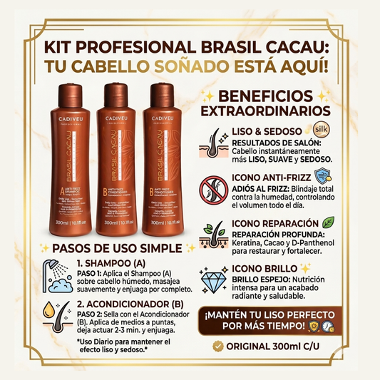 1 Shampoo+2 Acondicionadores Brasil Cacau. Envío Gratis