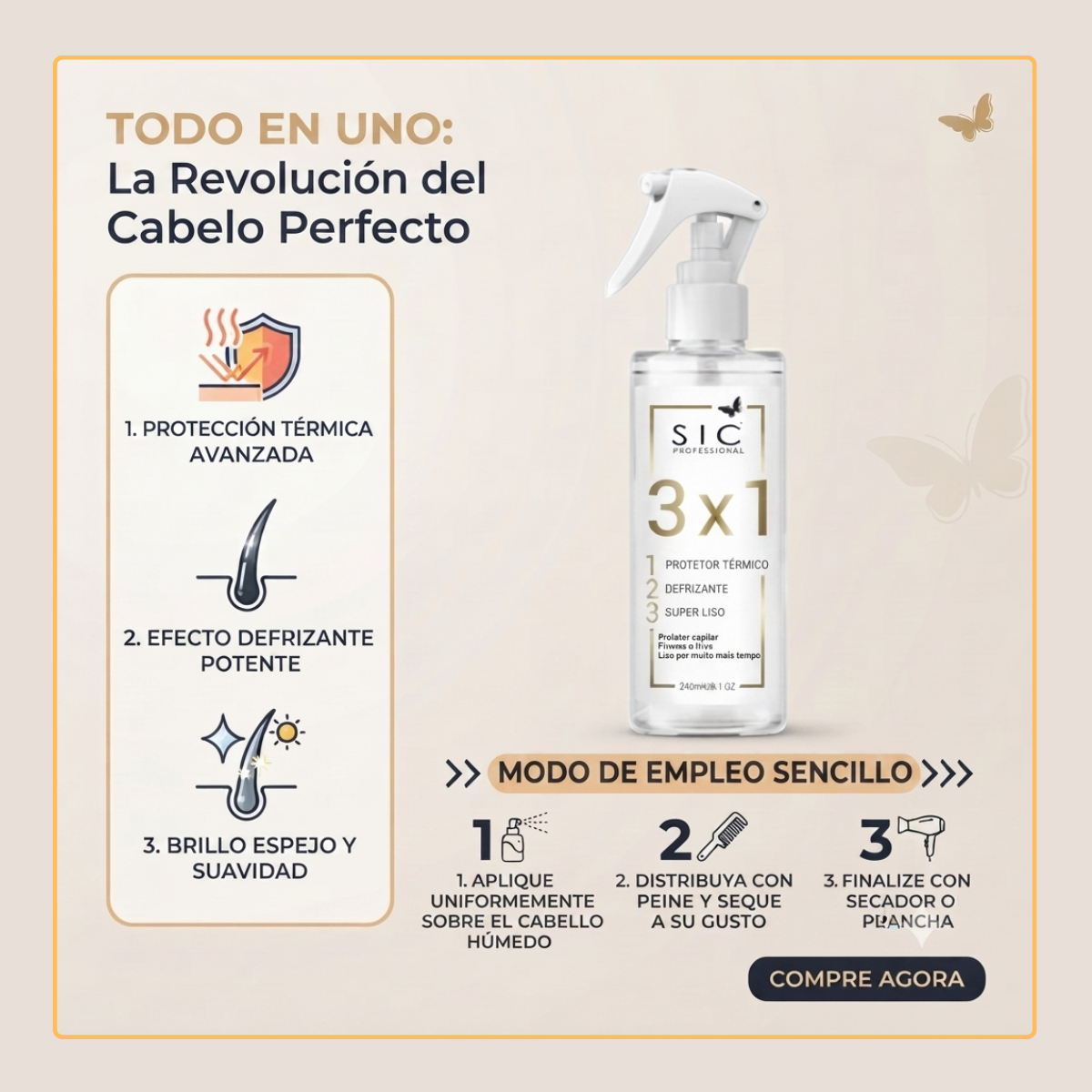 Protector Térmico Desfrizzing 3X1 sic professional