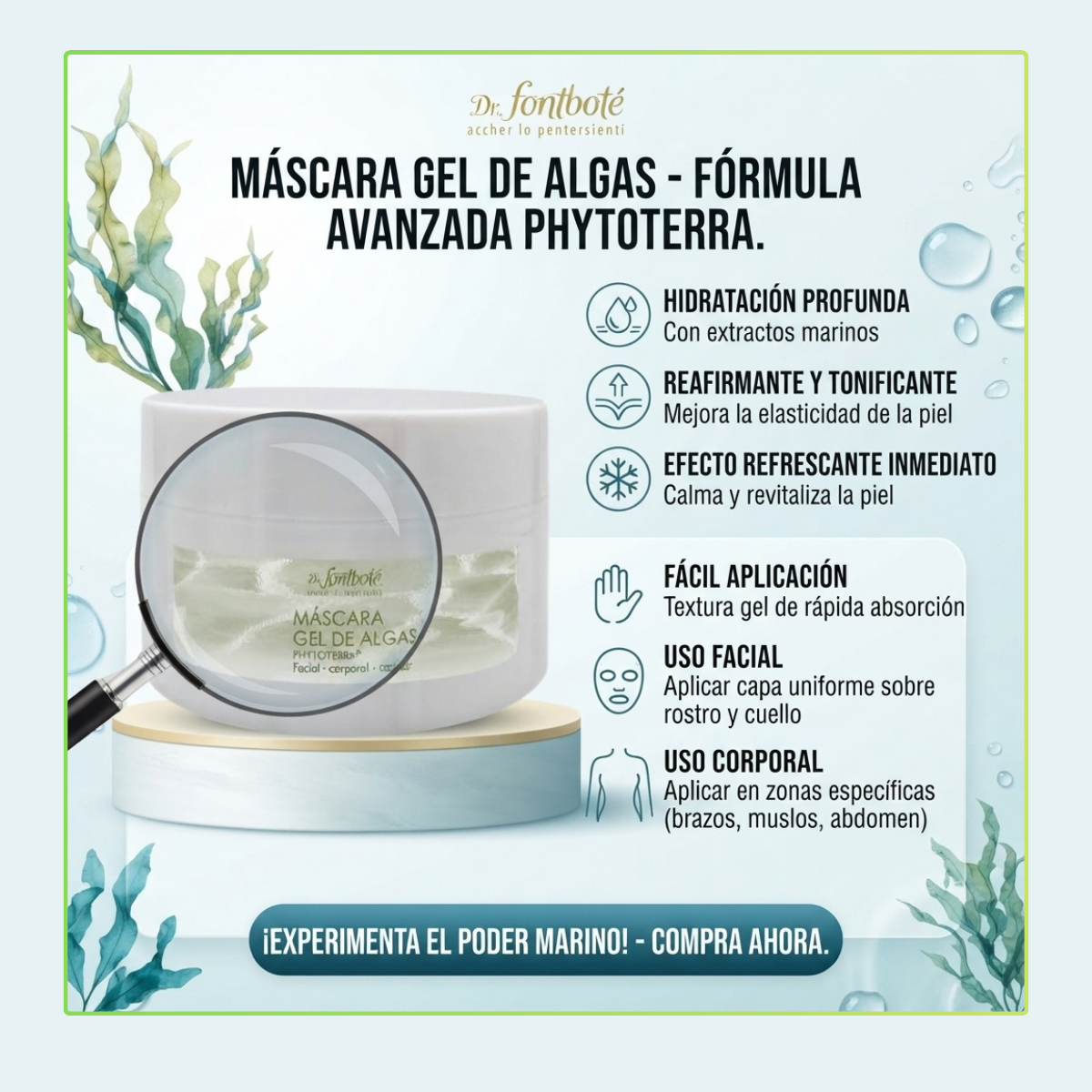 1475 MÁSCARA GEL DE ALGAS FACIAL- CORPORAL- CAPILAR 250 g
