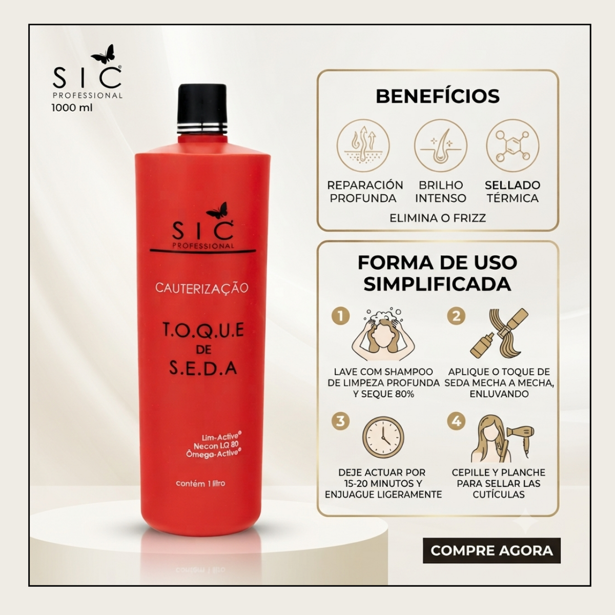 Toque de Seda Cauterizador 1000 ml Sic Profesional