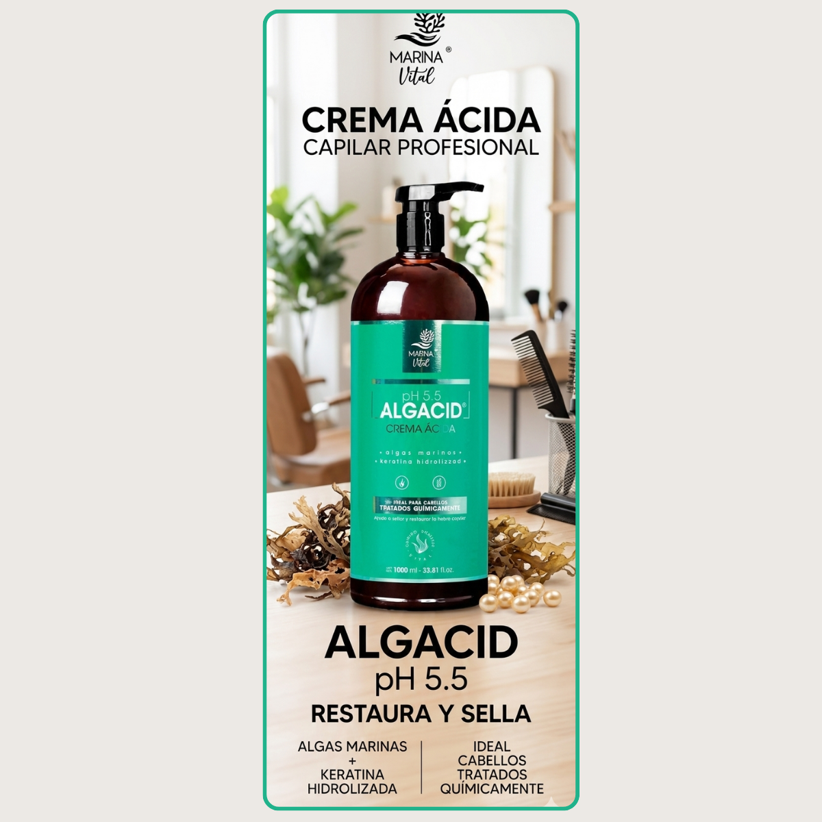 Crema Acida Algacid ph 5.5 1000 ml Marina Vital
