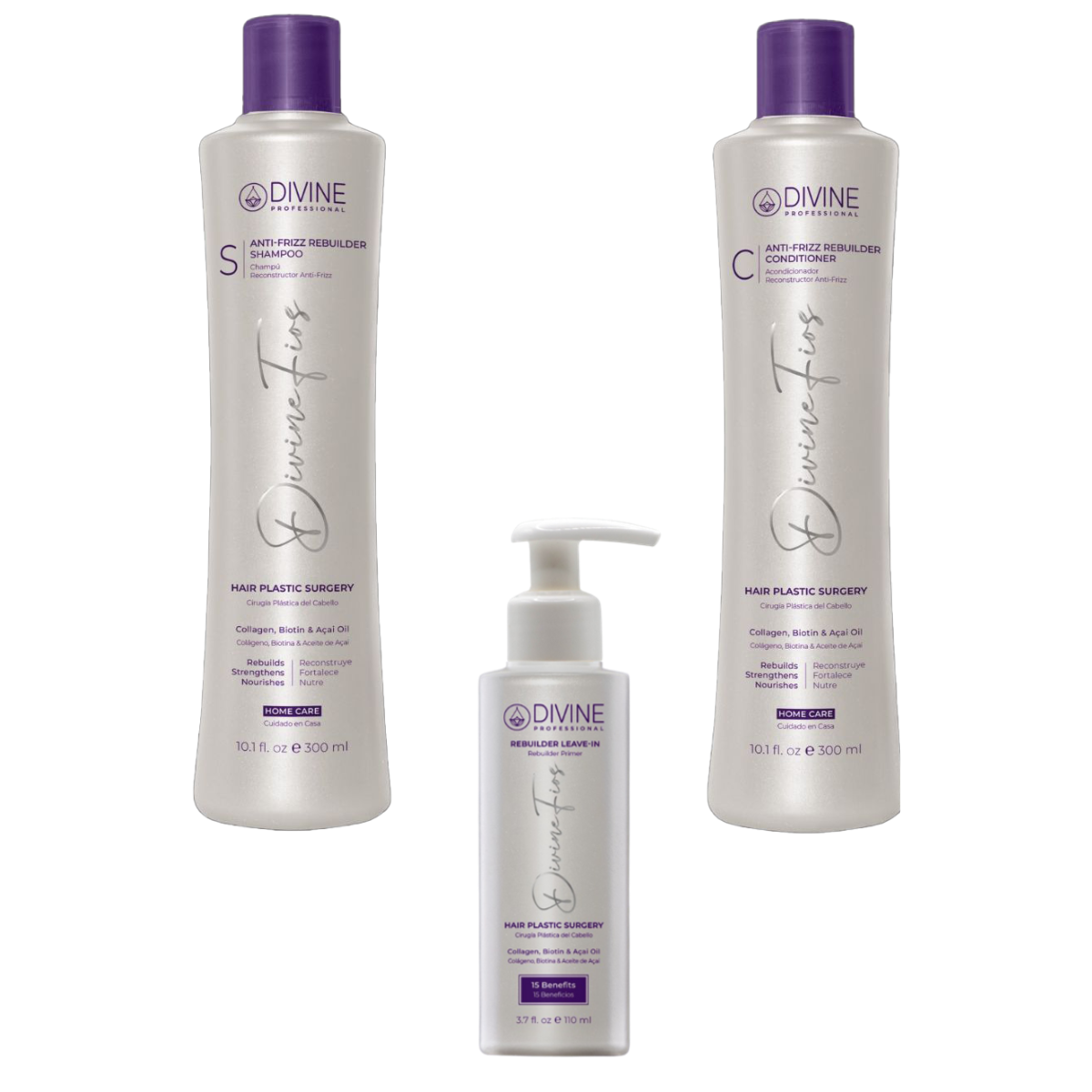 PACK Shampoo + Acondicionador + Leave-In Divine Professional