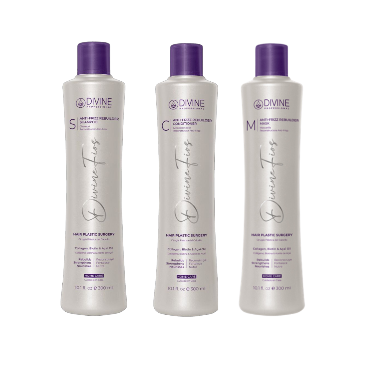 PACK Shampoo + Acondicionador + Mascara Divine Professional 300 Ml C/U