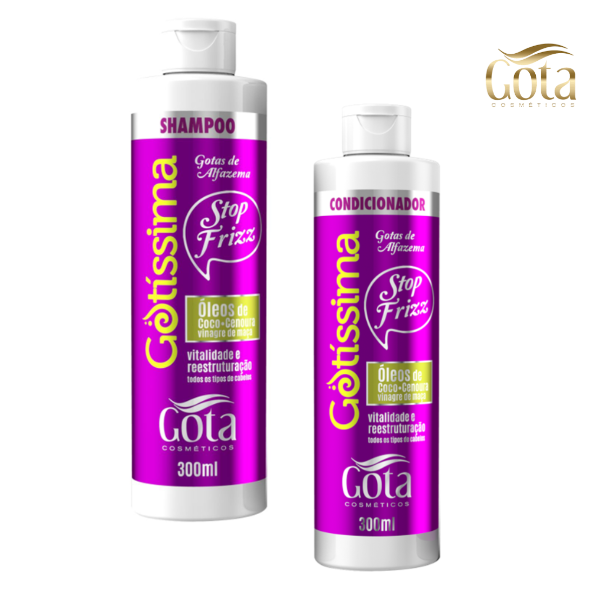 Kit Shampoo Y Acondicionador Gota Dorada Stop Frizz 300 Ml C/U