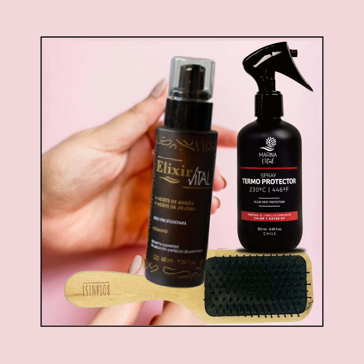 Marina Vital Termoprotector, Serum Elixir + Cepillo Bamboo