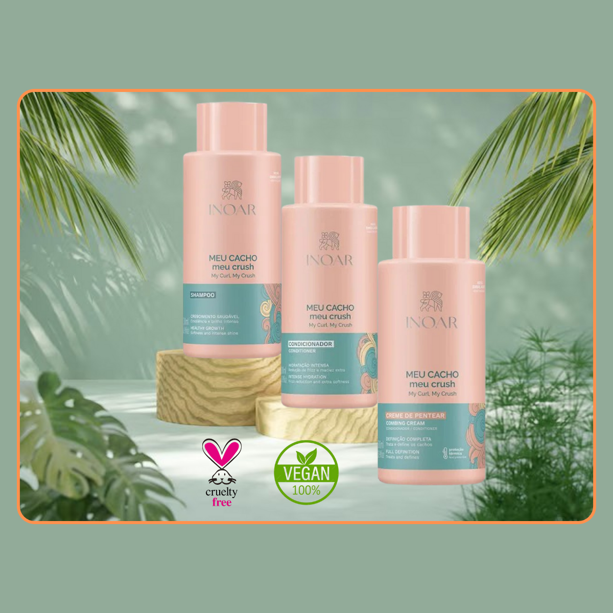 Meu Cacho Shampoo y Acondicionador y Crema de Peinar 500 ml c/u