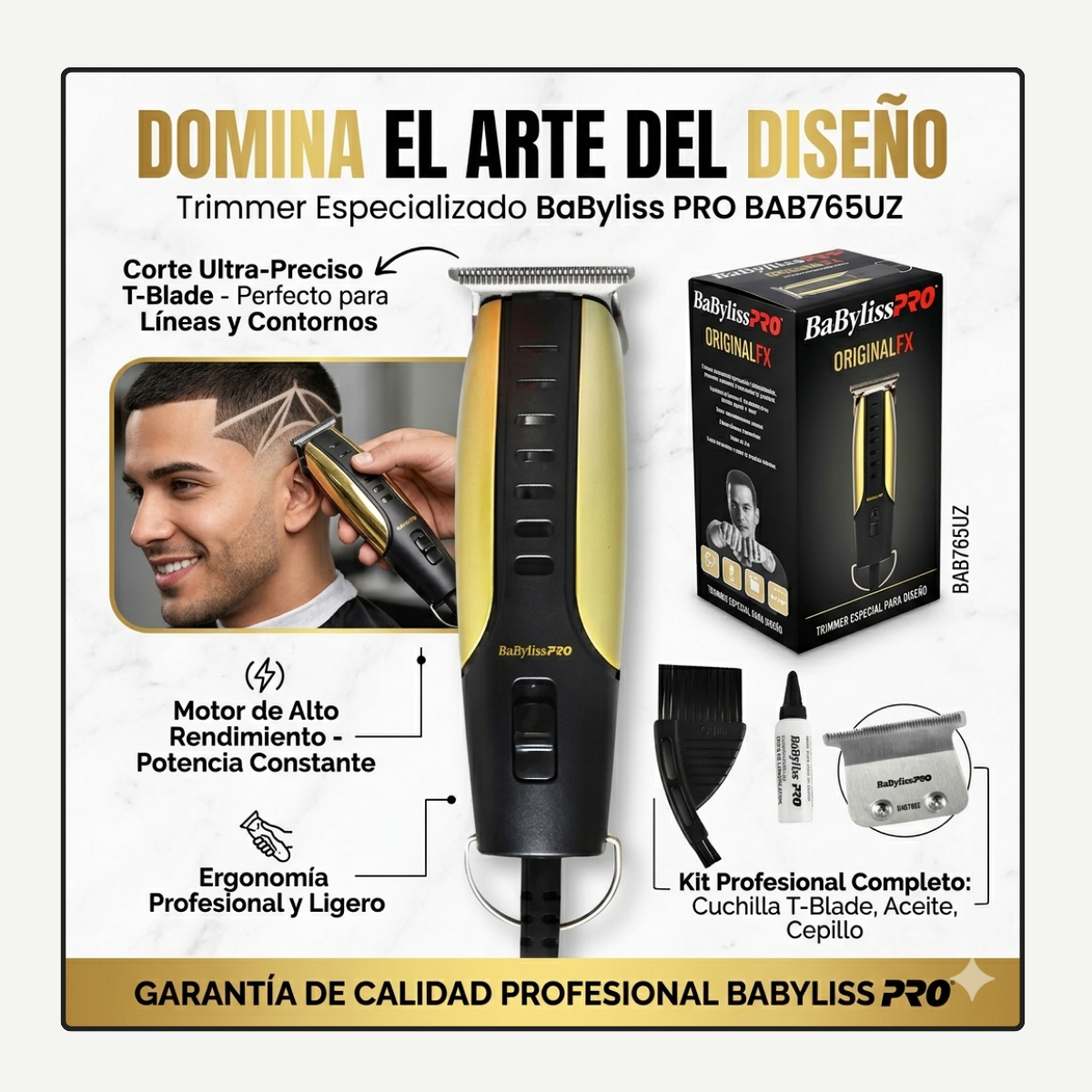 Máquina Babylisspro Trimmer Bab765uz Fx765 Gold