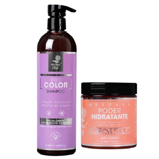 Shampoo Briocolor y Mascara Poder Hidratante Marina Vital