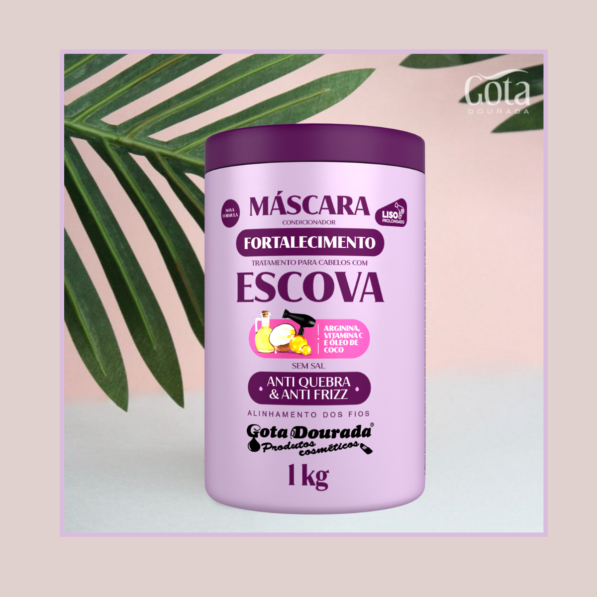 Máscara Fortalecedor Capilar Cabello Liso 1 Kg Gota Dorada