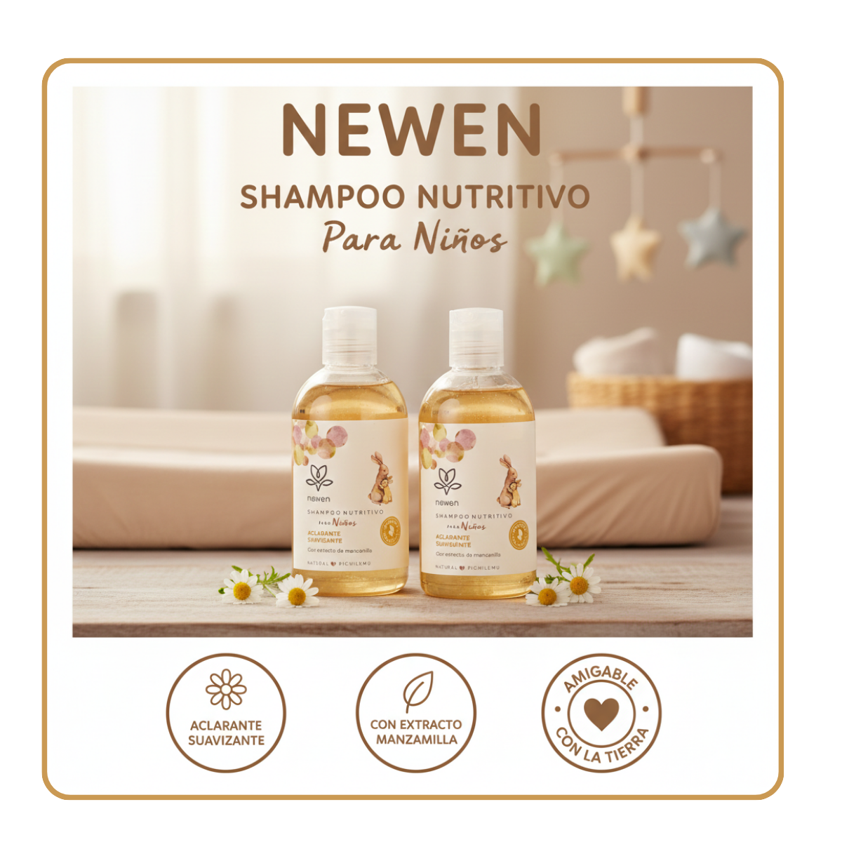 Shampoo Niño (a) Nutritivo Con Manzanilla Pack (2) Newen