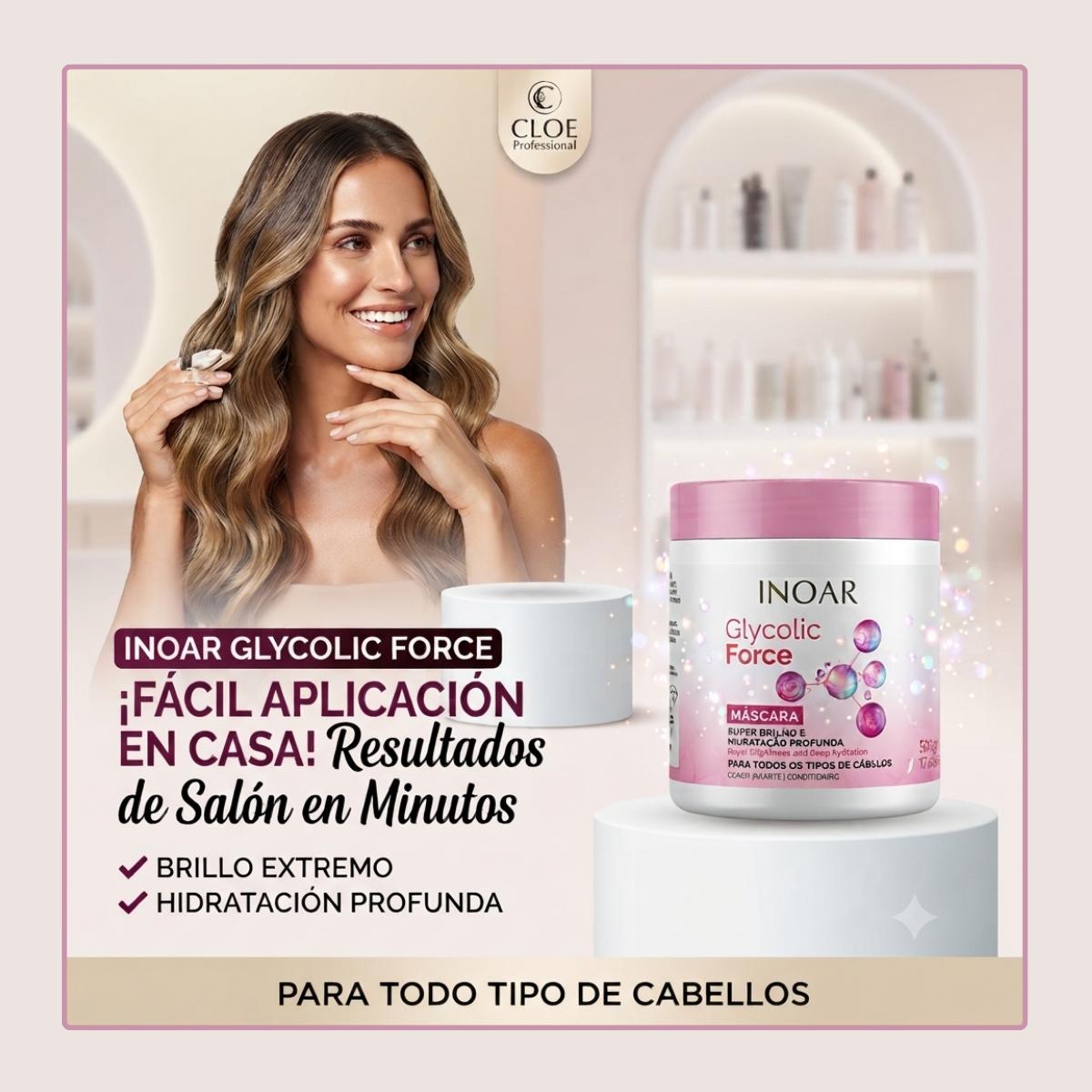 Mascara Glycolic Force 500 g Inoar
