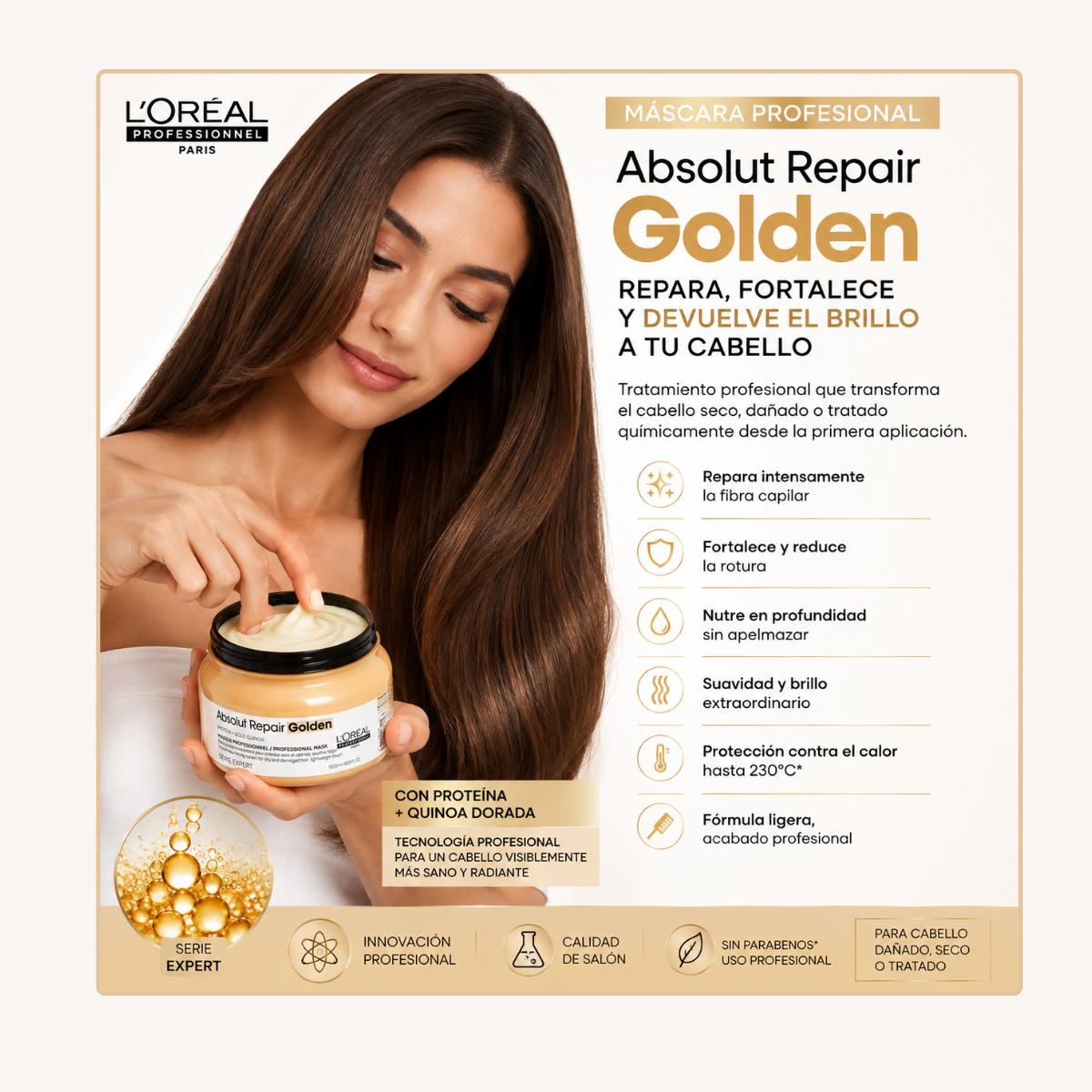 Máscara Absolut Repair Golden 500 ml Loreal Professional