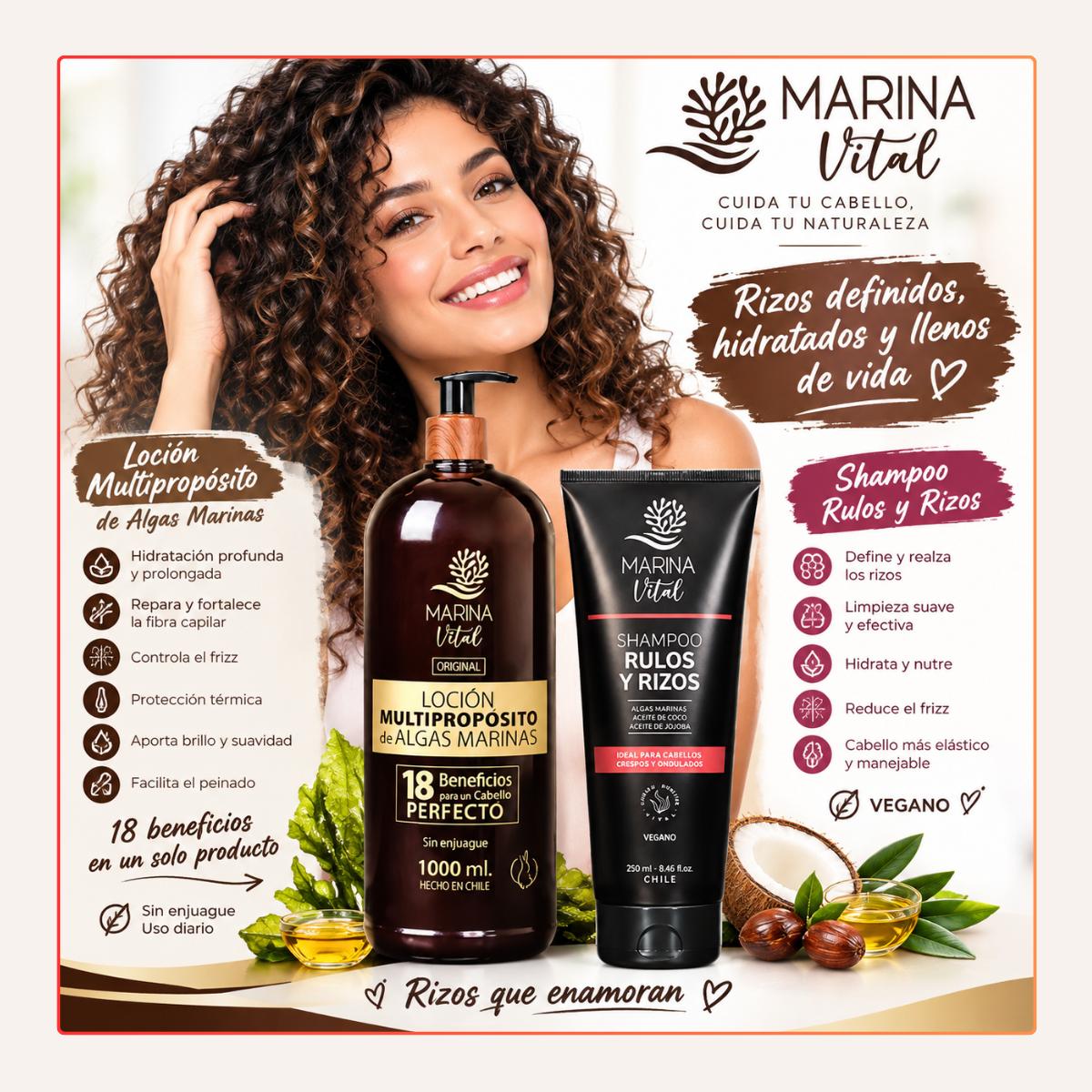 Multiproposito 1000ml+shampoo Rulos 250ml Marina Vital Pack