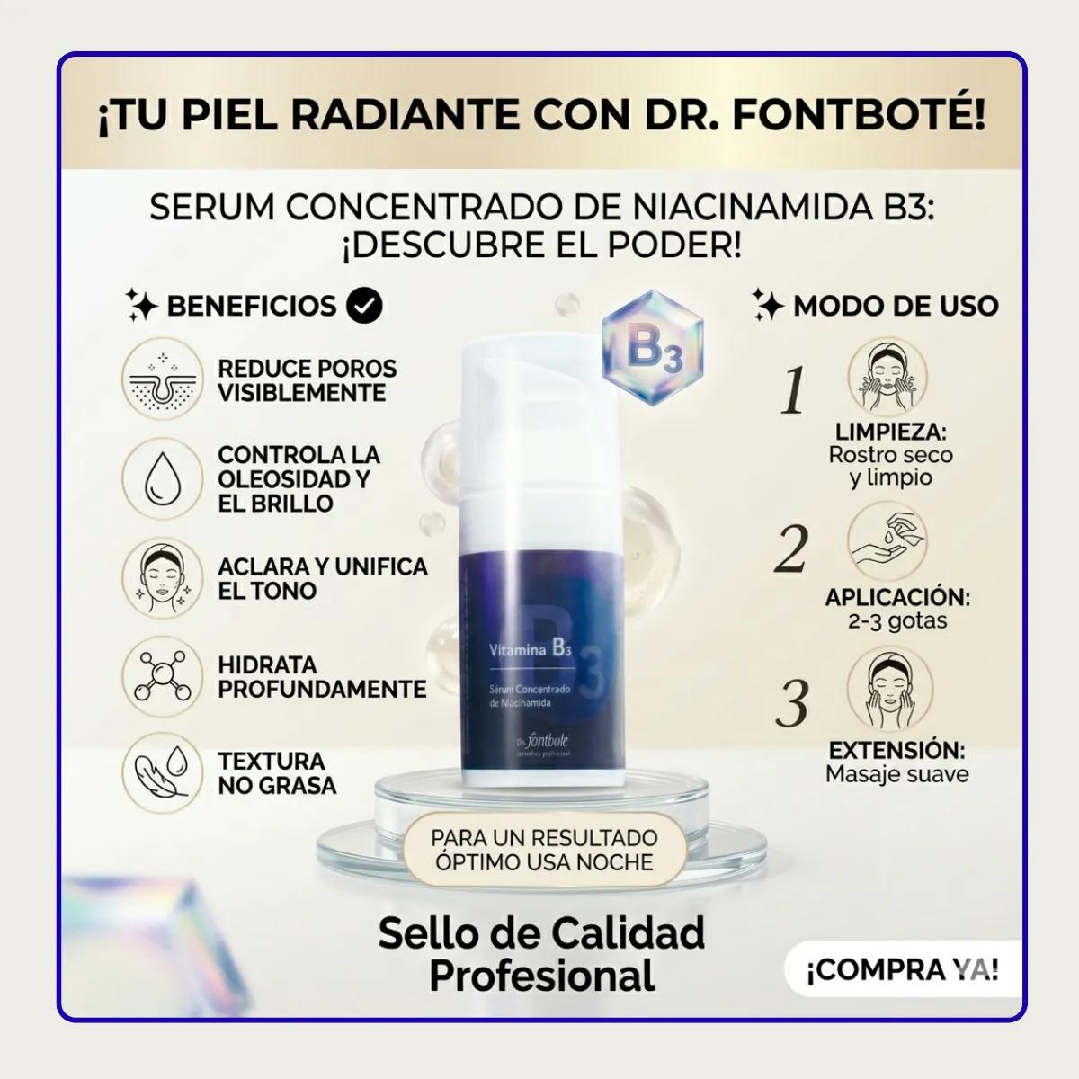 2094- Serum Vitamina B3 - Niacinamida 30 g Dr Fontbote
