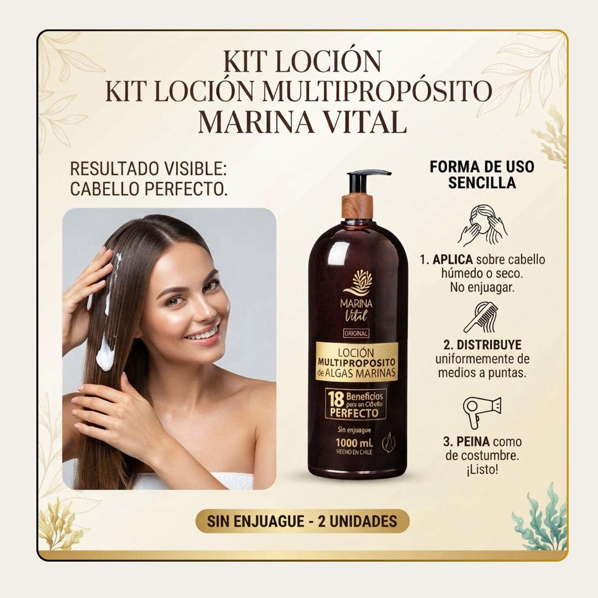 2 Lociones Multiproposito 1000 Ml Marina Vital Envío Gratis