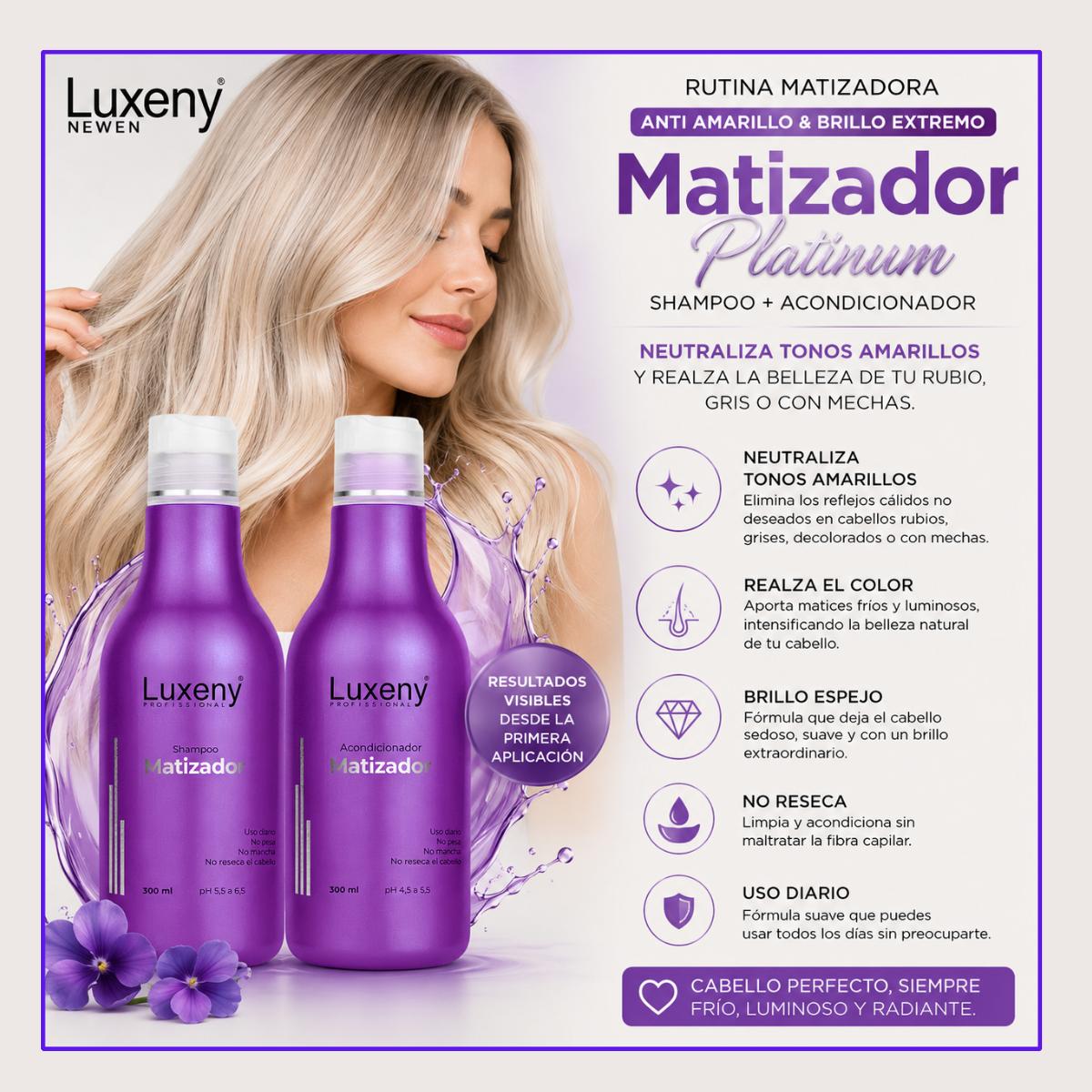Shampoo y Acondicionador Matizador Platinum 300 ml