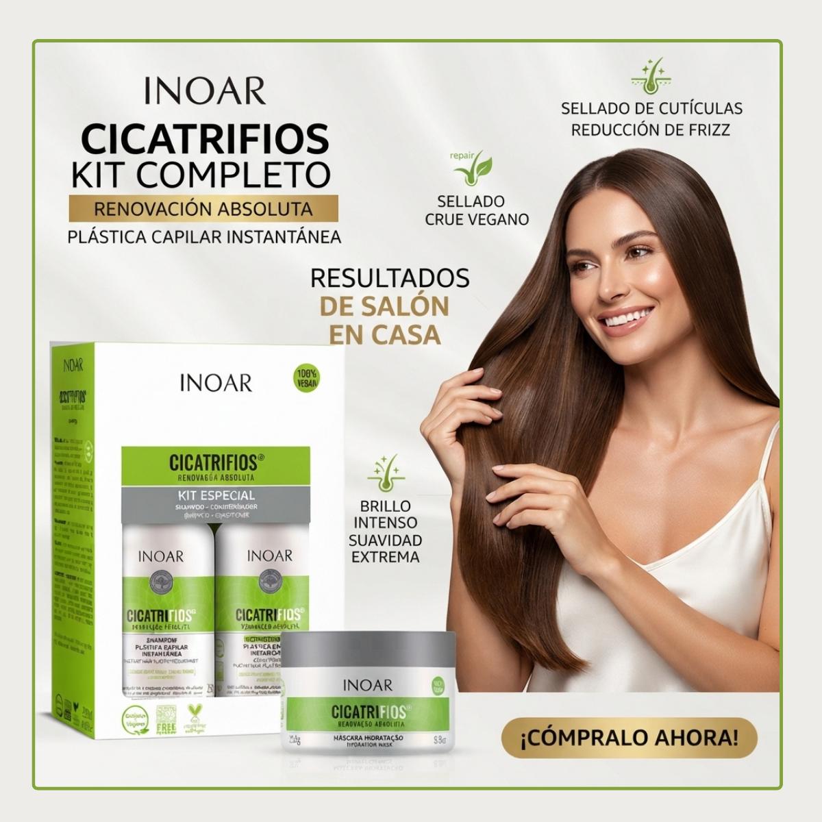 Kit Inoar Cicatrifios Shampoo Acondicionador + Máscara
