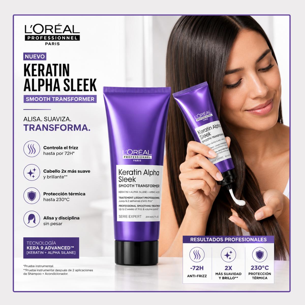 Keratin Alpha Sleek Smooth Transformer 200 ml Loreal