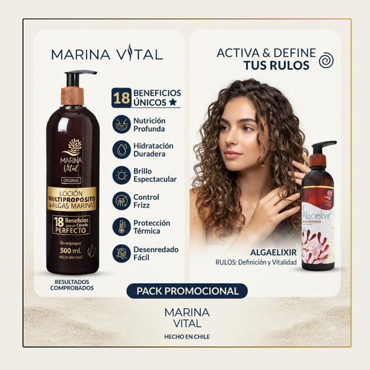 Loción Multipropósito 500 ml + AlgaelixirOndas y Rulos 250ml