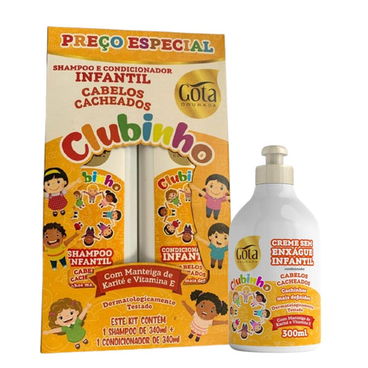Kit Cabello Rizado Niño Shampoo Acondicionador + Crema