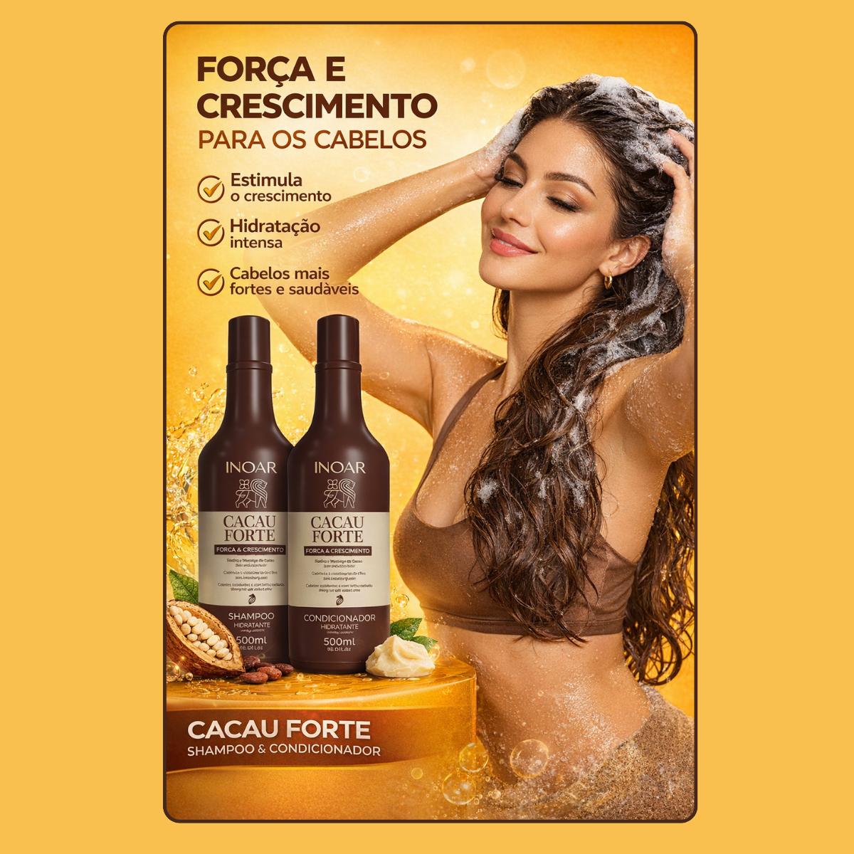 Shampoo Y Acondicionador Cacau Forte 500 Ml Inoar