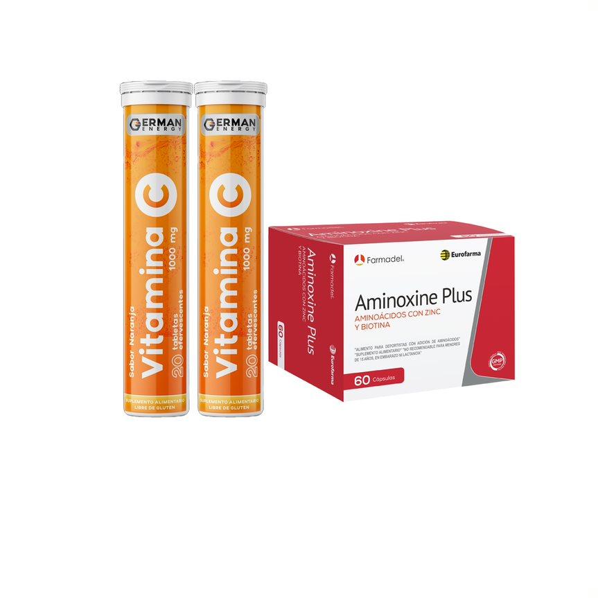 Aminoxine Plus + 2 Vitaminas C Sabor Naranja