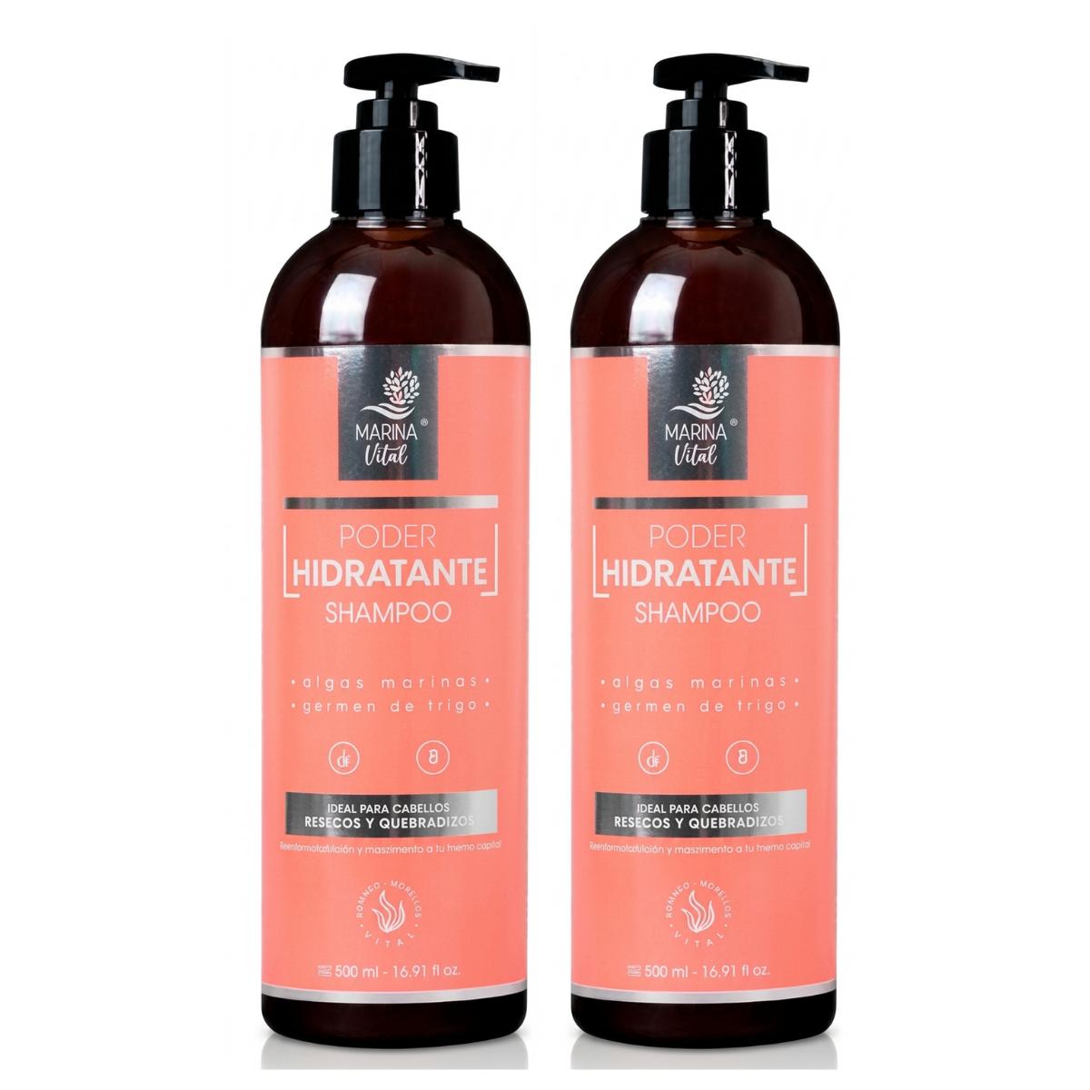 Shampoo Poder Hidratante  500 ml con Algas Pack 2 Productos