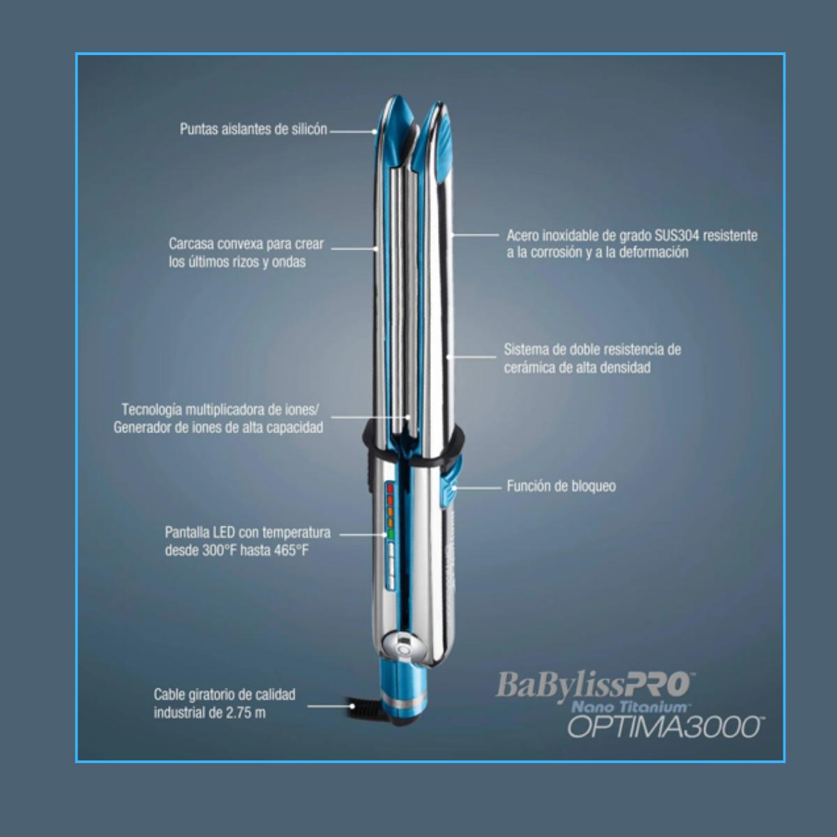 Plancha De Pelo Babylisspro Nano Titanium Optima 3000