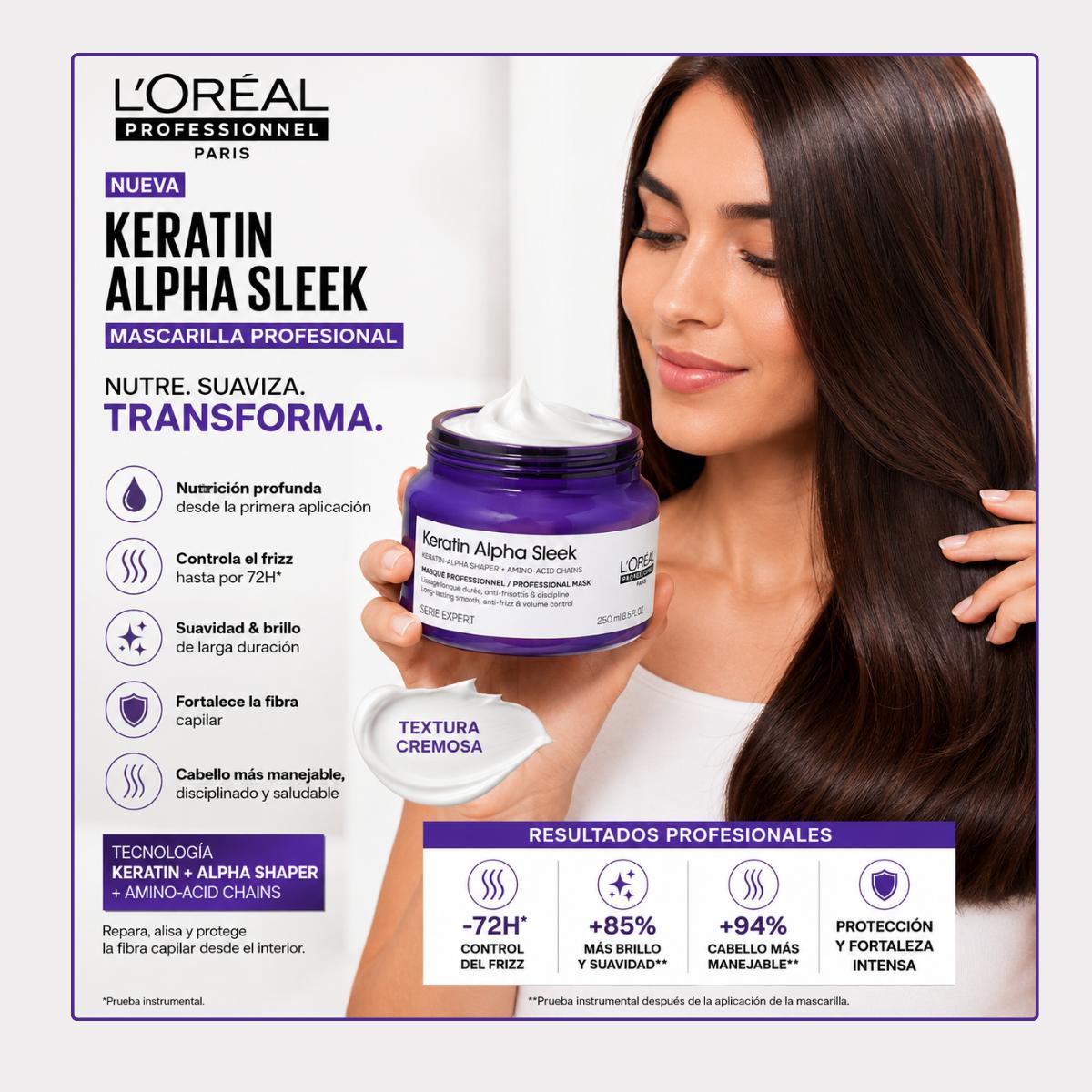 Keratin Alpha Sleek Mask 250 ml Loreal