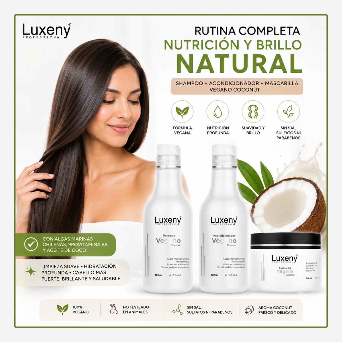 Shampoo, Acondicionador y MascarillaVegano Coconut  300 ml