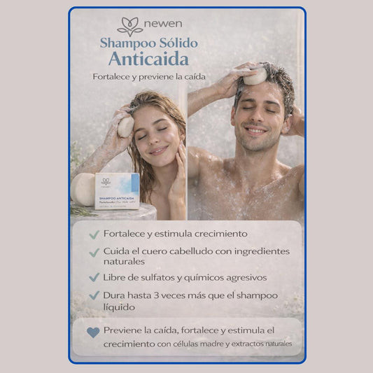Shampoo Solido Anticaída Con Células Madre 80 Grs. Newen