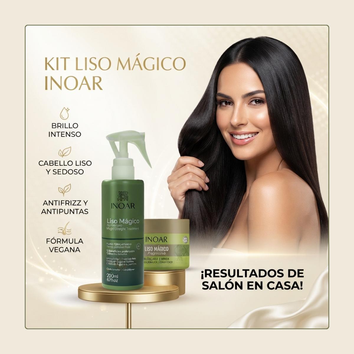 Kit Liso Mágico Inoar Antifrizz + Máscara Progresiva