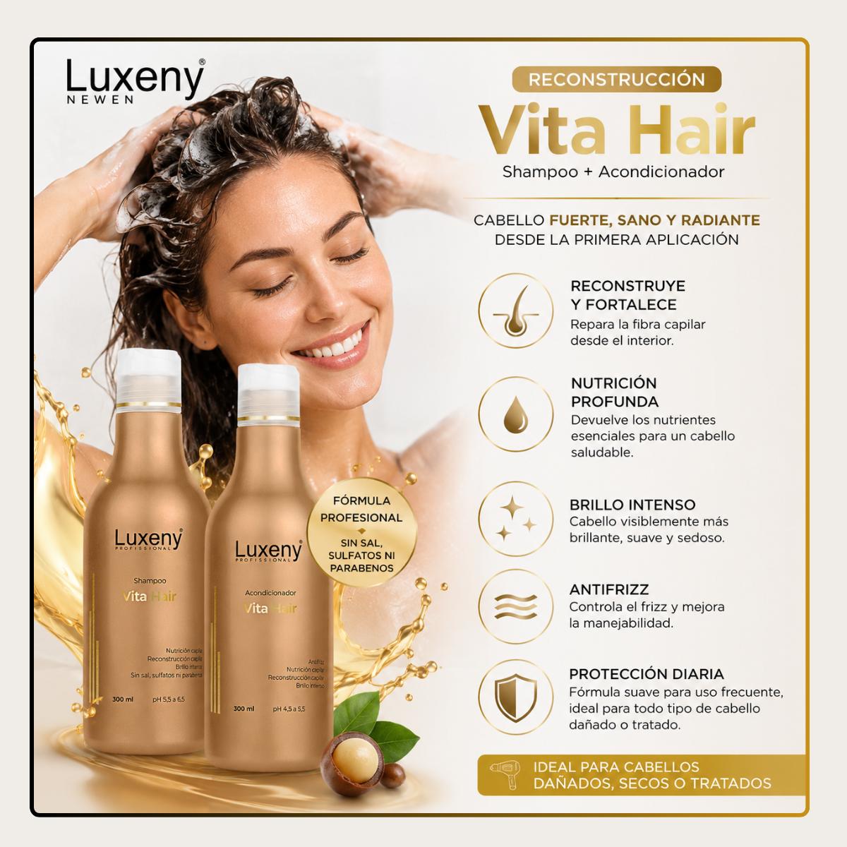 Shampoo y Acondicionador Reconstrucción Vita Hair 300 ml