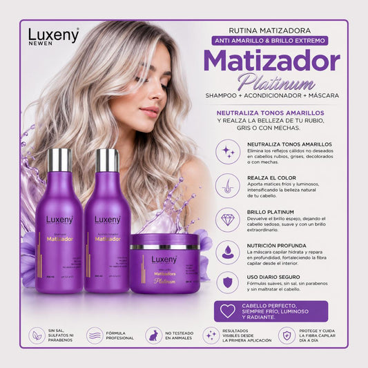 Shampoo, Acondicionador y Mascarilla Matizador Platinum 300