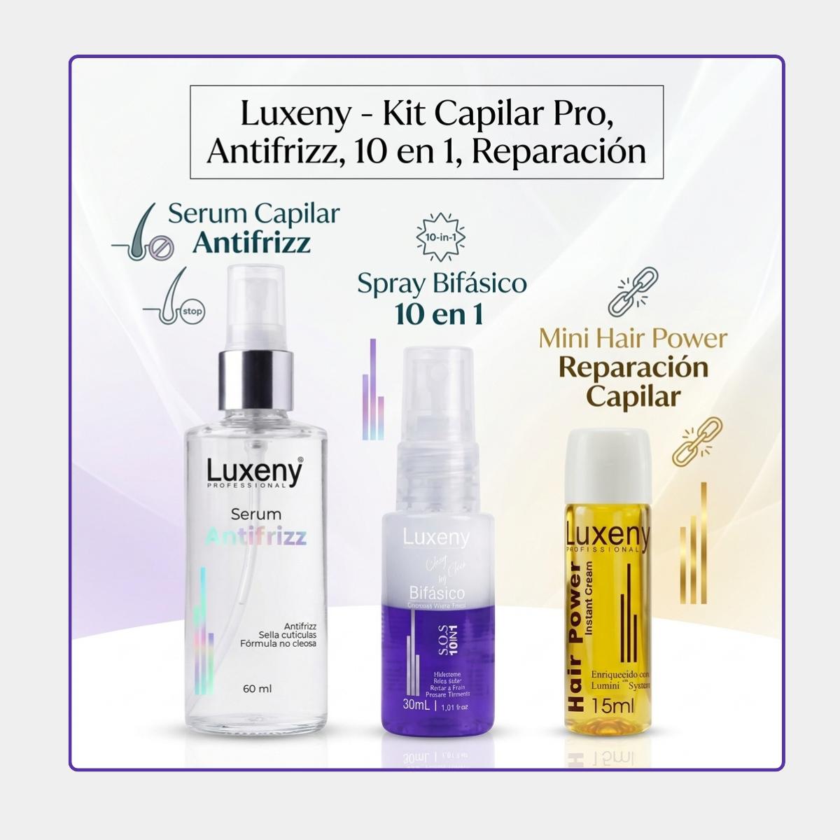 Serum Antifrizz 60ml, Spray Bifásico 30ml y Hair Power 15ml