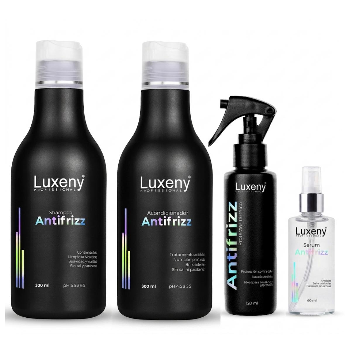 Shampoo, Acondicionador, Serum y Protector Térmico Antifrizz