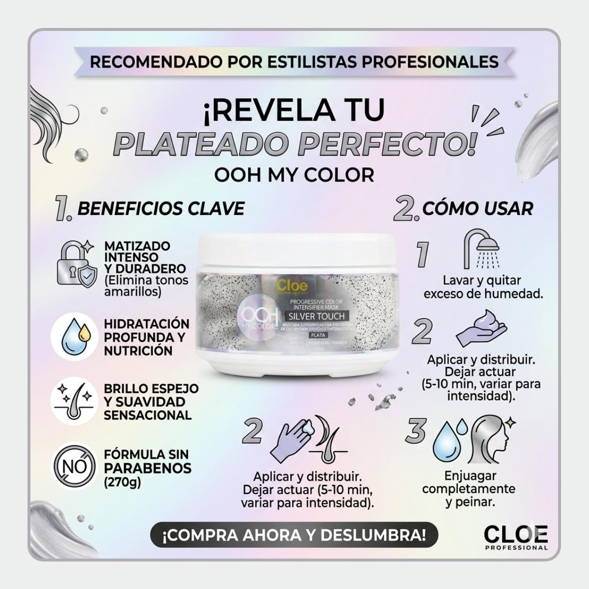 Mascara OOH My Color Silver Touch 270 grs.